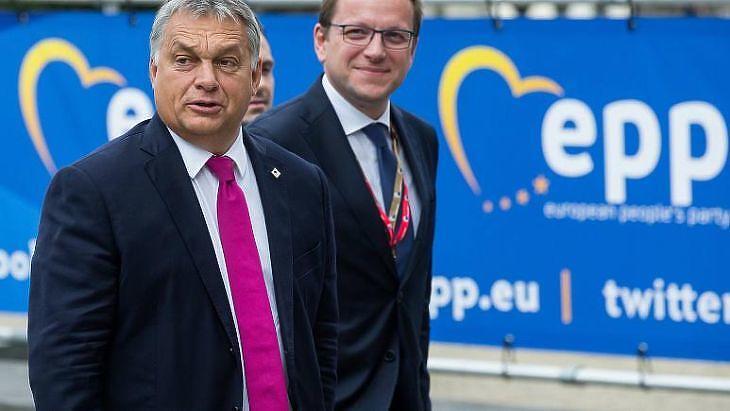 Orbán Viktor kormányfő és Várhelyi Olivér