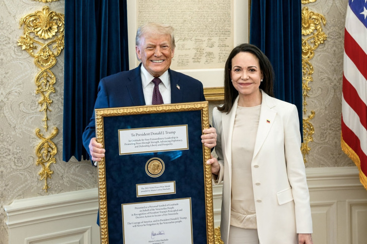 Trump és Machado a gazdát cserélt Nobel-békedíjjal