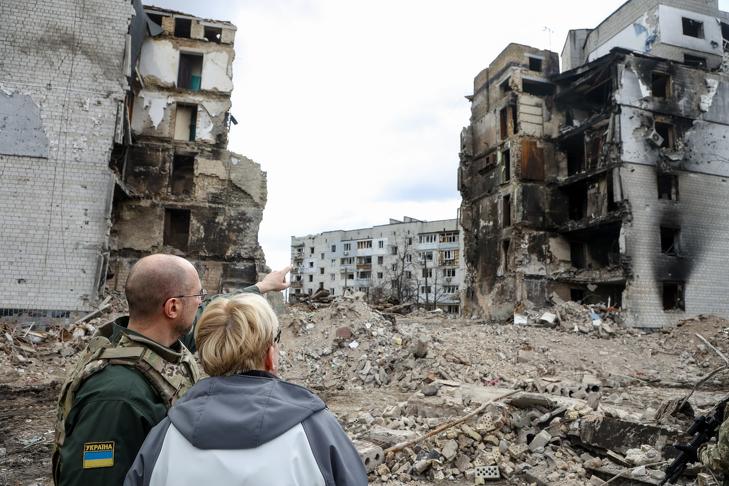 Romok Borogyankában a bombázások után. Fotó: twitter