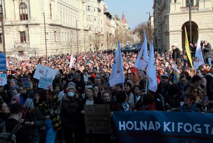 Megújulásra lenne szükség. (Korábbi felvétel egy budapesti szakszervezeti tüntetésről.) Fotó: MASZSZ