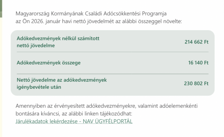 Ez az üzenet jött az Ügyfélapura
