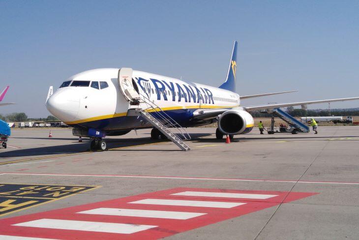 Ryanair-gép Ferihegyen. 
