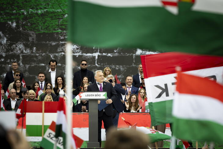 Orbán Viktor a Kossuth Lajos téren mondott beszédet