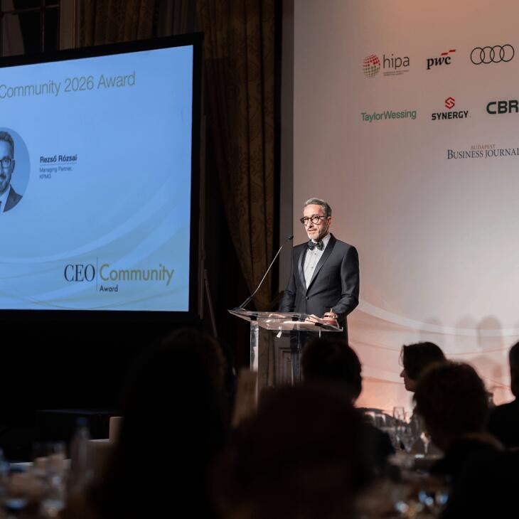 Rózsai Rezső, a KPMG vezérigazgatója a díjátadón