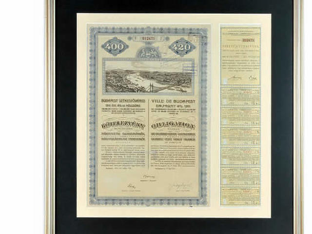1911-ben kibocsátott bemutatóra szóló kötvény