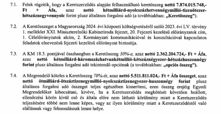 Részlet a „plakátkampányos” szerződésből 