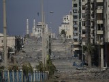 A szétbombázott Gáza, 2023. Fotó: EPA / MOHAMMED SABER