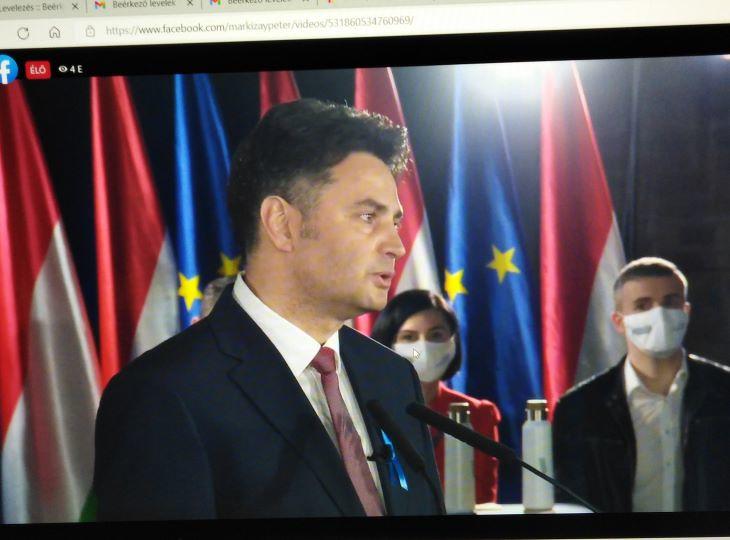 Márki-Zay Péter az ellenzéki országértékelőn (fotó: mfor.hu)