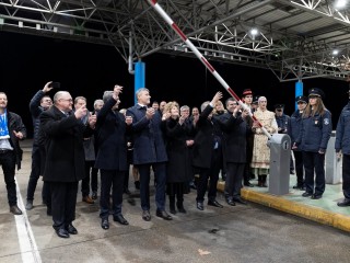 Határnyitó ünnepség a Letenye-Goricani határátkelőnél 2022. december 31-én. Fotó: MTI/Varga György