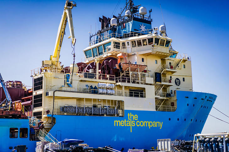 A The Metals Company egyik bányászhajója. (Fotó: TMC)