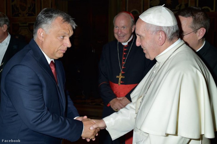 Orbán Viktor és Ferenc pápa találkozása 2016-ban. Fotó: Facebook/Orbán Viktor