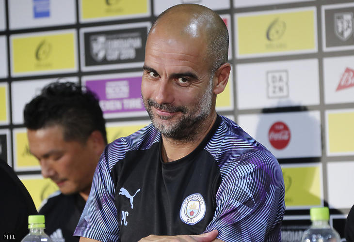 Pep Guardiola, a Manchester City vezetőedzője. (Fotó: MTI / Szaszahara Kodzsi)