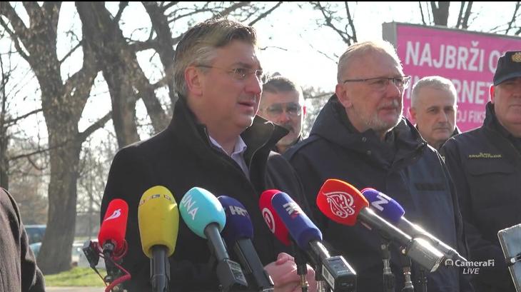 Andrej Plenkovic horvát kormányfő Kijevbe utazott. Fotó: Index.hr élő közvetítés