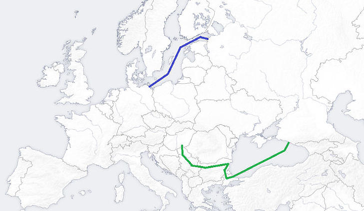 A két vitatott gázvezeték