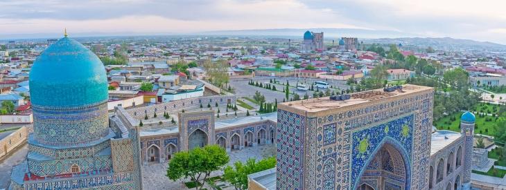 Új kilátások az OTP előtt - légifotó az üzbegisztáni Szamarkandról. Fotó: Depositphotos