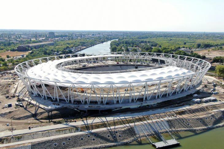 Az új budapesti atlétikai stadion 2022. augusztus elején. Fotó: MTI/Máthé Zoltán