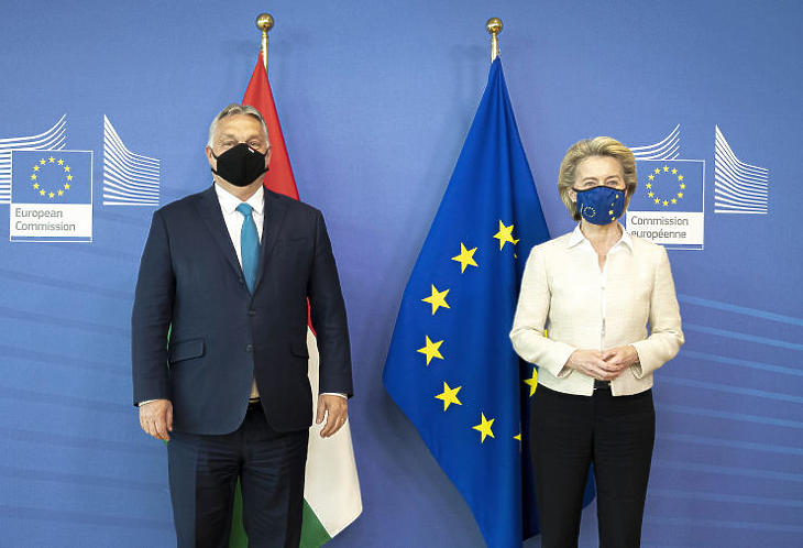 Orbán Viktor miniszterelnök és Ursula von der Leyen, az Európai Bizottság elnökének találkozója (Fotó: MTI/Miniszterelnöki Sajtóiroda/Benko Vivien Cher)