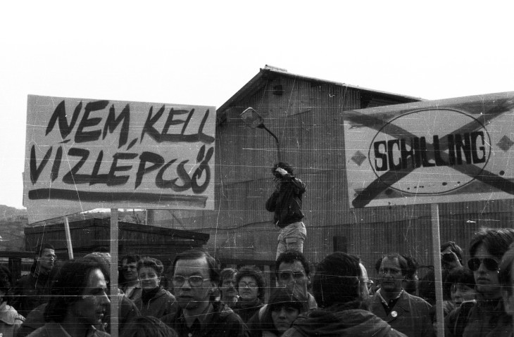 Tüntetés 1989-ben Visegrádon.