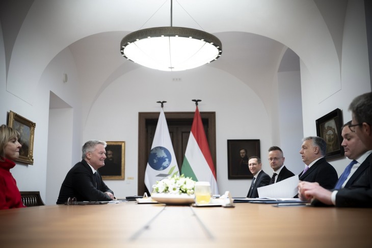 Mathias Cormann OECD-főtitkár a Karmelita kolostorban tárgyalt Orbán Viktorral. Fotó: MTI / Miniszterelnöki Sajtóiroda / Benko Vivien Cher