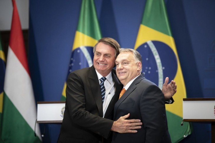 Orbán Viktor kormányfő fogadja Jair Bolsonaro brazil államfőt a Karmelita kolostorban. Fotó: Miniszterelnöki Sajtóiroda/Benko Vivien Cher