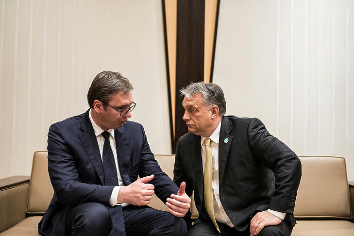 Orbán Viktor és Aleksandar Vucic szerb miniszterelnök (Fotó: Miniszterelnöki Sajtóiroda)