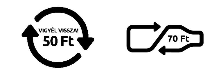 Az ilyen jelöléssel ellátott palackok visszaválthatók az automatákban