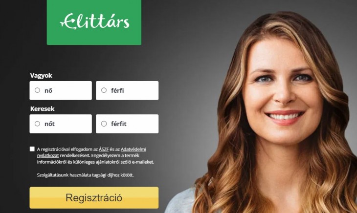 Az Elittárs oldala képernyőfotónkon. 