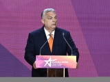  Orbán Viktor miniszterelnök beszédet mond a XVIII. Szakma Sztár Fesztivál megnyitóján a Hungexpo Kongresszusi Központban 2025. április 28-án. 