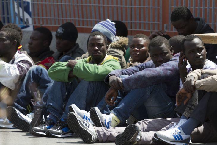 Bevándorlók Olaszországban 2015. áprilisban. 