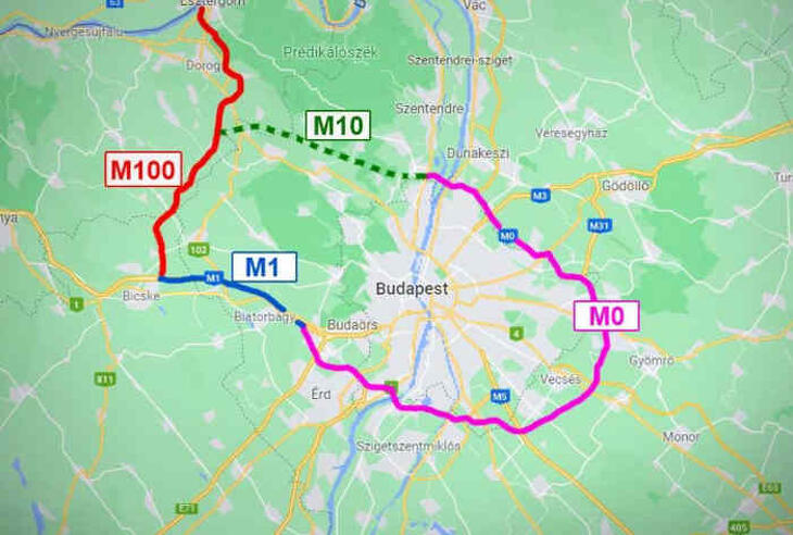 Az M100-as Esztergomot, és a Suzuki-gyárat köti be az autópálya-rendszerbe