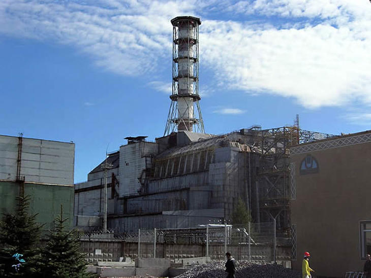 A sérült reaktor Csernobilban (fotó: MTI)