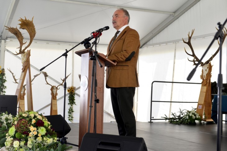 Nagy István agrárminiszter beszédet mond egy korábbi rendezvényen, 2023. augusztusában. Fotó: MTI/Kovács Attila