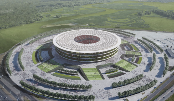 Az új nemzeti stadion látványterve Belgrádban