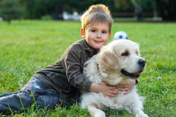Nem csak szeretetet, hanem hasznos bélrendszeri mikroorganizmusokat is kapnak a gyerekek a kutyáktól? Fotó: Depositphotos