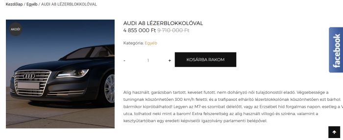 Vegyen lézerblokkolós Audi A8-at!