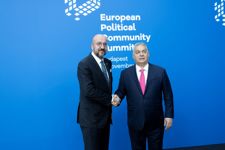 Orbán Viktor fogadja Charles Michelt, az Európai Tanács elnökét a budapesti tanácskozáson