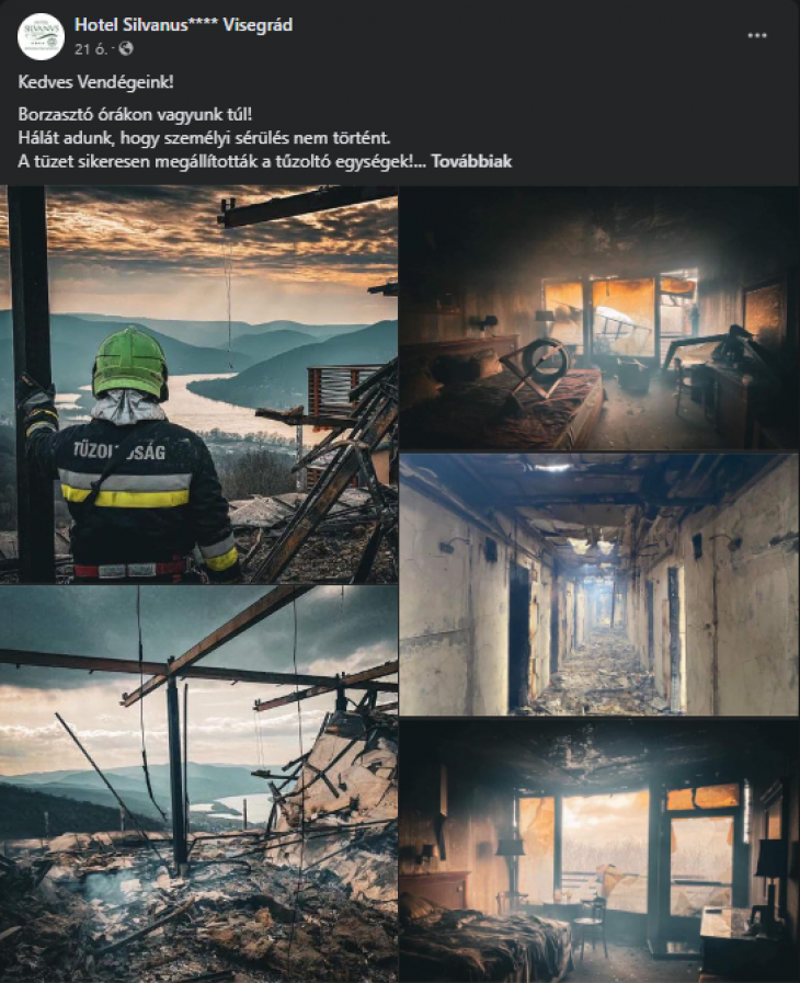 A Silvanus Hotel megrázó képeket közölt a pusztításról. Fotó: Silvanus Hotel