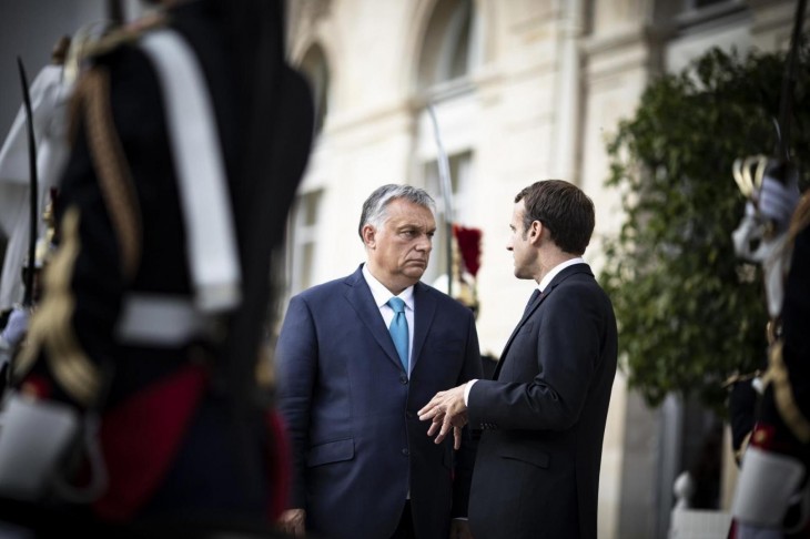 Orbán Viktor és Emmanuel Macron Párizsban 2019. október 11-én. Fotó: Szecsődi Balázs/Miniszterelnöki Sajtóiroda 