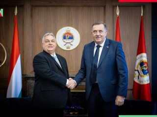 Orbán Viktor miniszterelnök a boszniai Banja Lukában Milorad Dodikkal, a boszniai Szerb Köztársaság elnökével találkozott, 2024. április 5-én.