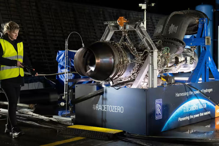 A Rolls-Royce sikeresen tesztelt hidrogén-sugárhajtóműve. Fotó: Rolls-Royce