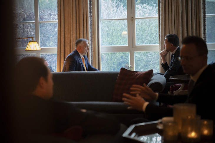 Orbán Viktor miniszterelnök és Mark Rutte NATO-főtitkár találkozója Brüsszelben 2025. február 3-án