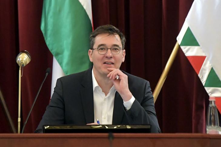 Karácsony Gergely főpolgármester a Fővárosi Közgyűlés ülésén a Városházán 2024. január 31-én.