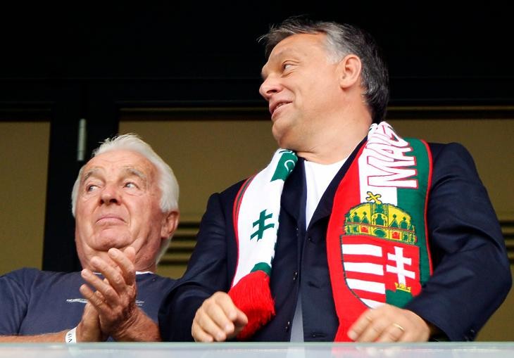 Orbán Viktor és apja, Orbán Győző. Fotó: MTI/Beliczay László