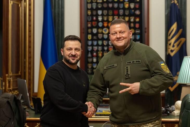 Volodimir Zelenszkij ukrán elnök és Valerij Zaluzsnij, amikor még főparancsnok volt