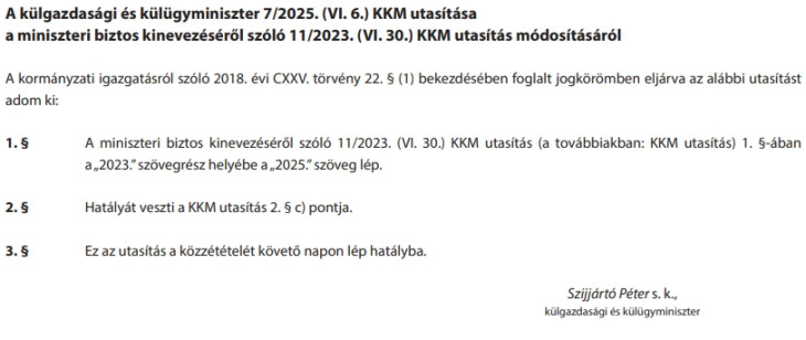 Így teszik közzé a Hivatalos Értesítőben, hogy meghosszabbították Máthé László Eduárd szub-szaharai térségben megvalósuló magyar összkormányzati tevékenységek külpolitikai összehangolásáért felelős miniszteri biztosi megbízatását - ebből hámozza ki az állampolgár, hogy mi is történik.
