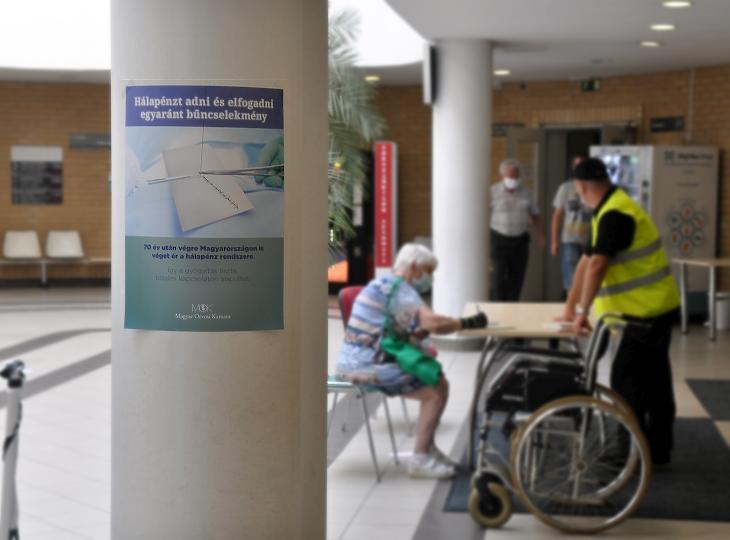 Az első plakátot az Uzsoki Kórházban helyezték ki. Fotó: MOK