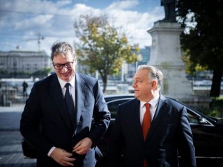 Aleksandar Vucic és Orbán Viktor Budapesten. Fotó: Miniszterelnöki Sajtóiroda/Fischer Zoltán/ MTI