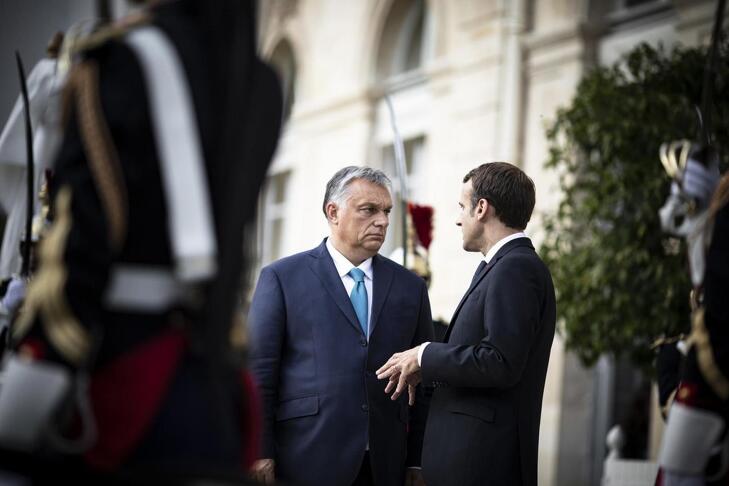 Orbán Viktor és Emmanuel Macron Párizsban 2019-ben