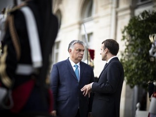 Orbán Viktor és Emmanuel Macron Párizsban 2019. október 11-én. Fotó: Szecsődi Balázs/Miniszterelnöki Sajtóiroda 